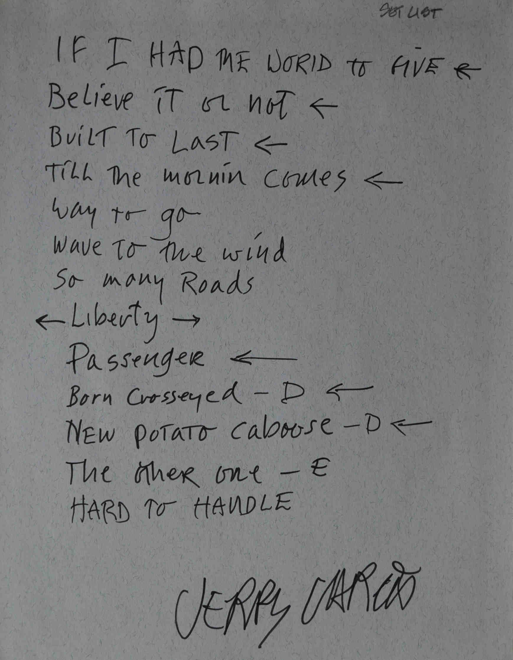 The Grateful Dead<br>Set List
