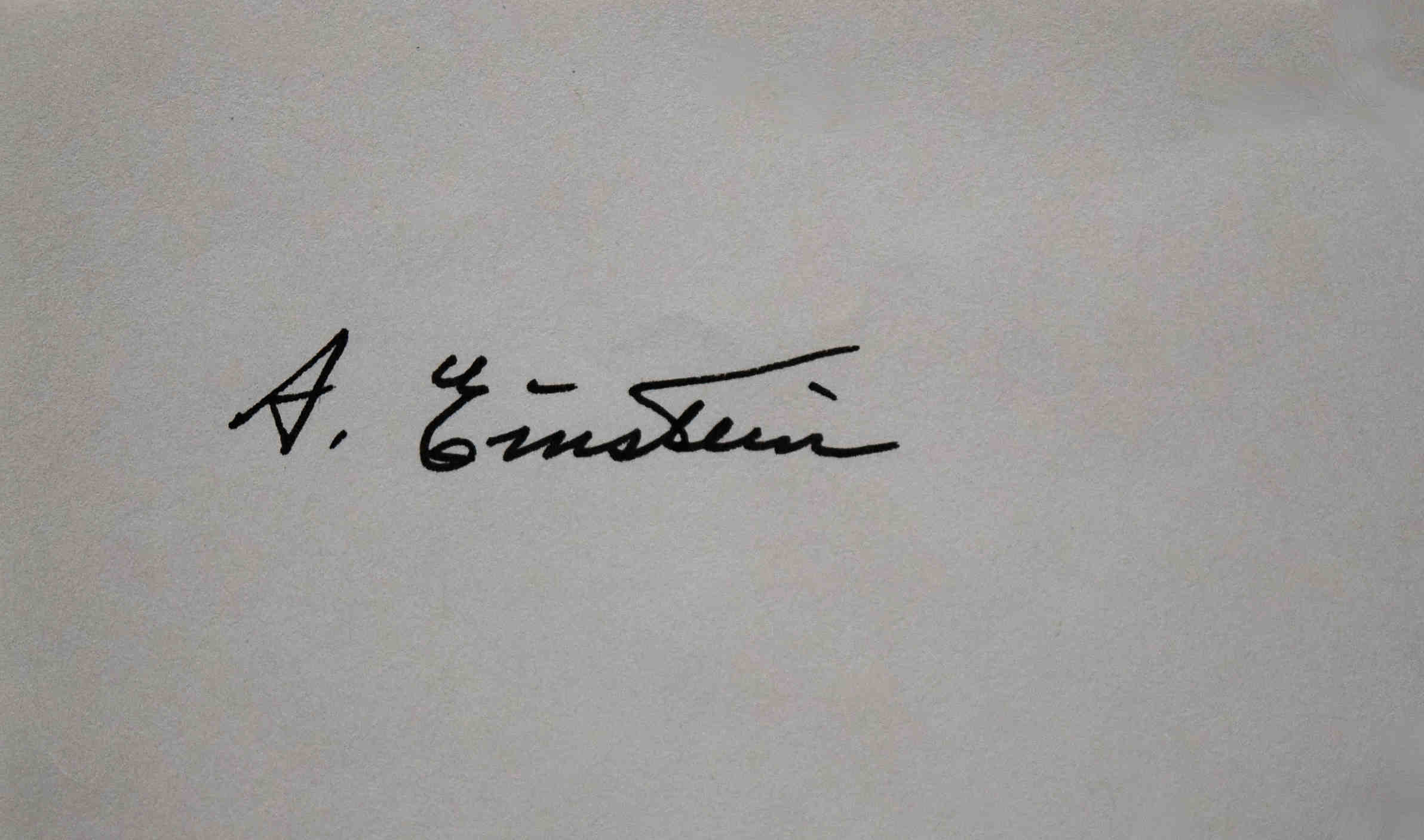 Albert Einstein4 1 2 X 2 1 2 InchSignature Strip Autographcentral